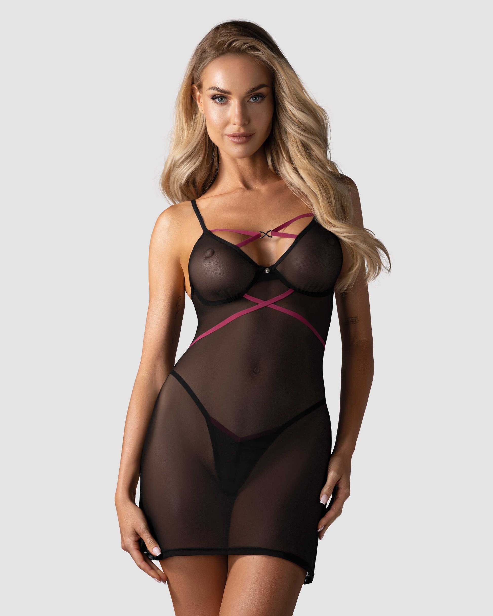 Novenes nuisette et string Noir · Obsessive · vue 4