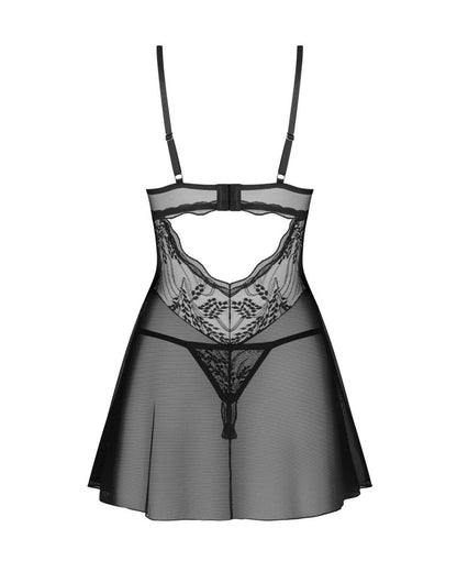 Perisia babydoll et string Noirs · Obsessive · vue 4