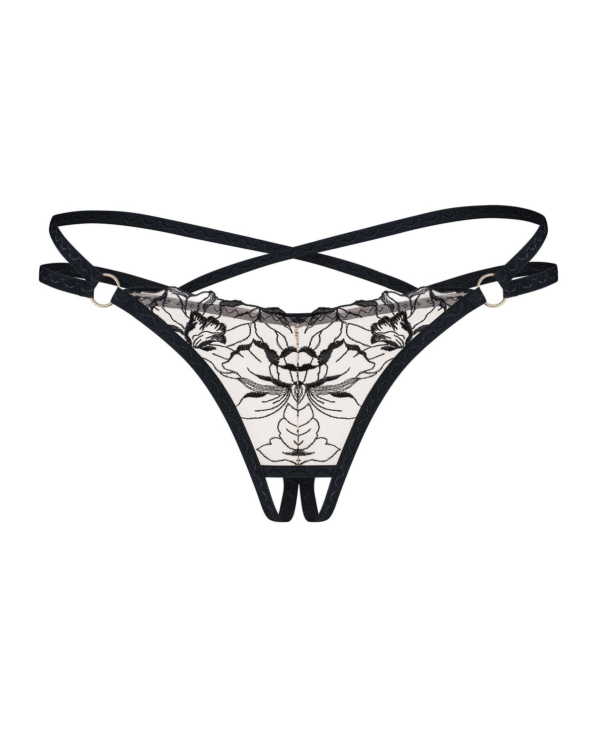 Vila blanes string ouvert Noir · Obsessive · vue 4