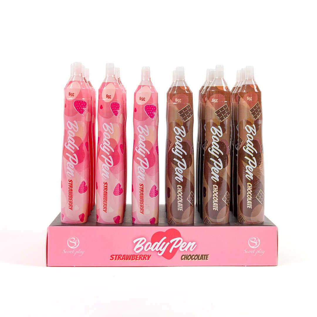 Présentoir stylos comestibles fraise et chocolat Secret Play