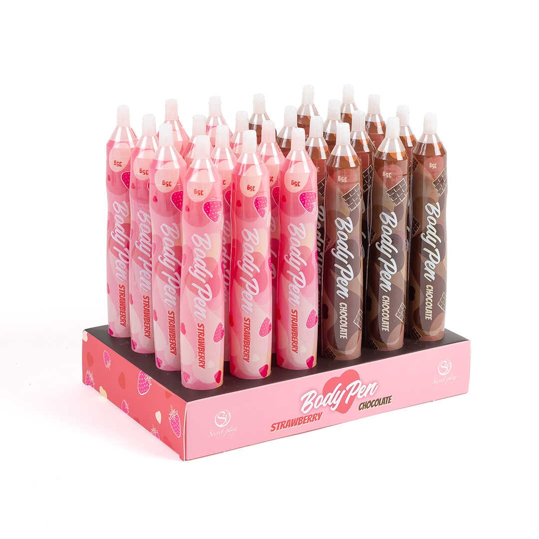Présentoir stylos comestibles fraise et chocolat Secret Play