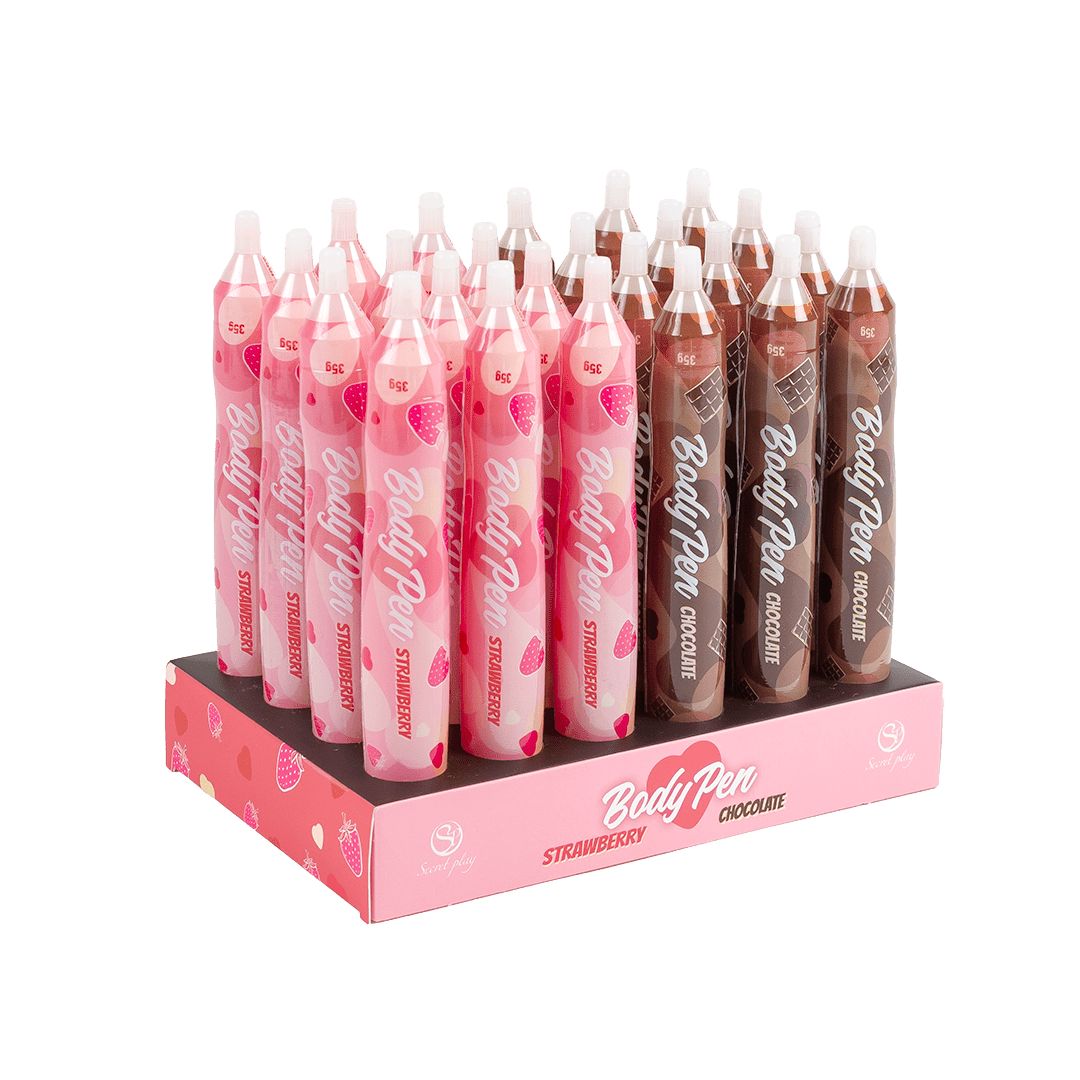 Présentoir stylos comestibles fraise et chocolat Secret Play