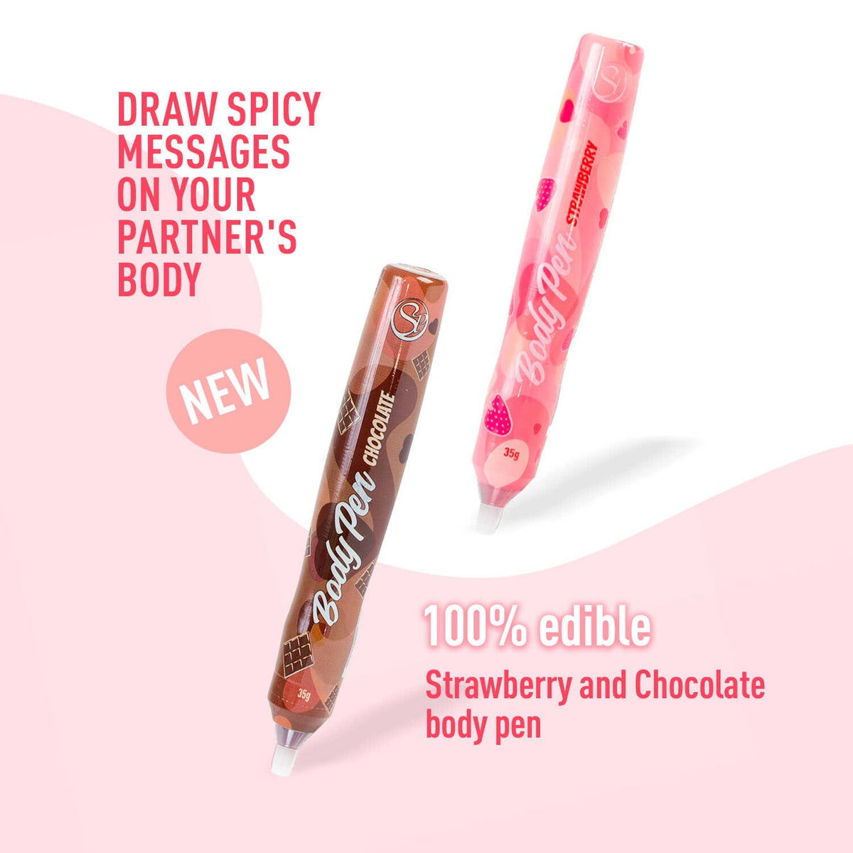 Présentoir stylos comestibles fraise et chocolat Secret Play