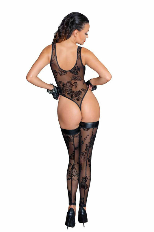 Tulle body avec broderie flock à motifs · Noir Handmade · vue 2