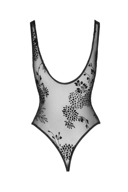 Tulle body avec broderie flock à motifs · Noir Handmade · vue 5