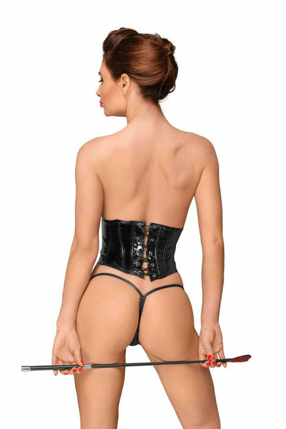 corset en PVC avec laçage réglable dans le dos · Noir Handmade · vue 4