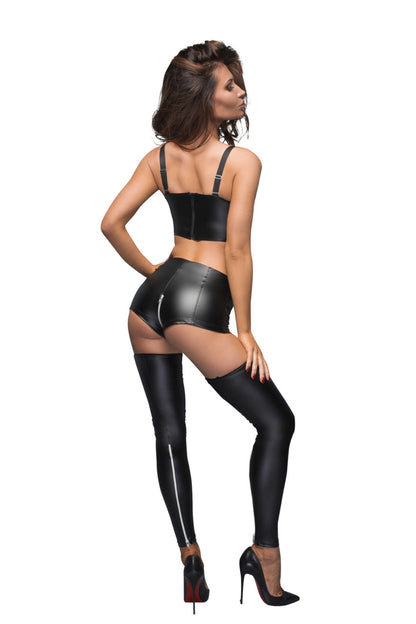Short taille haute avec fermeture éclair · Noir Handmade · vue 4