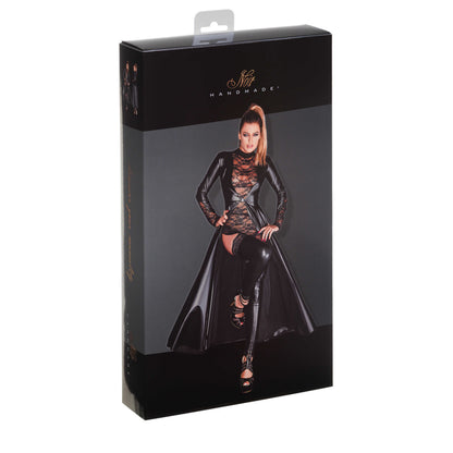Manteau en Powerwetlook · Noir Handmade · vue 4