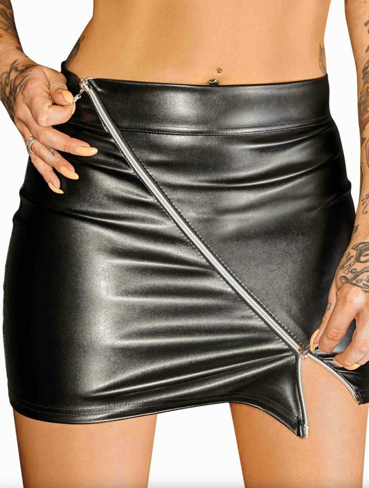 Minijupe en cuir écologique · Noir Handmade