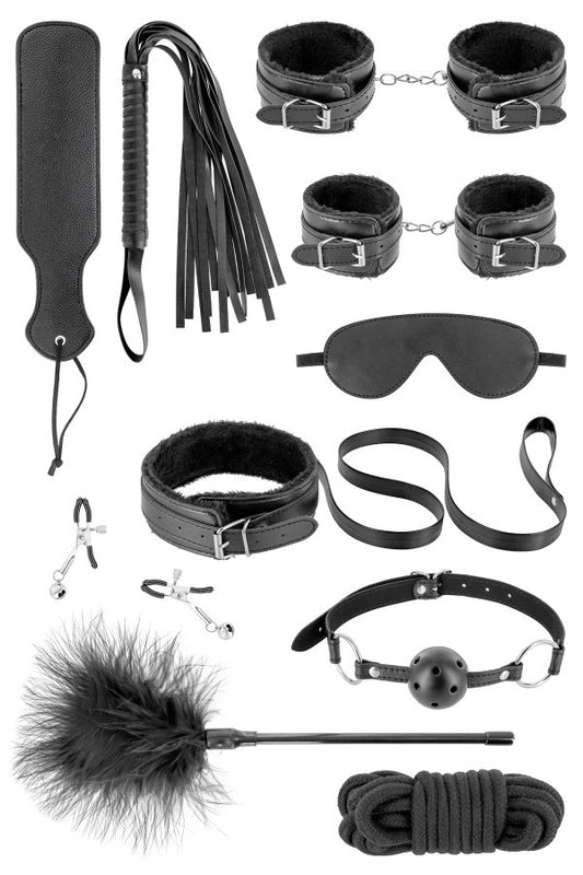 Coffret Bondage SM 10 pièces cuir · Fetish Tentation