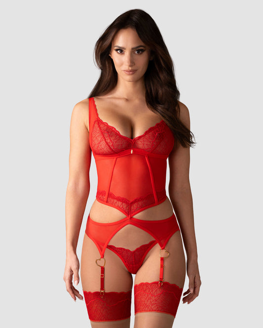 Cupide Desir corset et string Rouge · Obsessive · vue 2