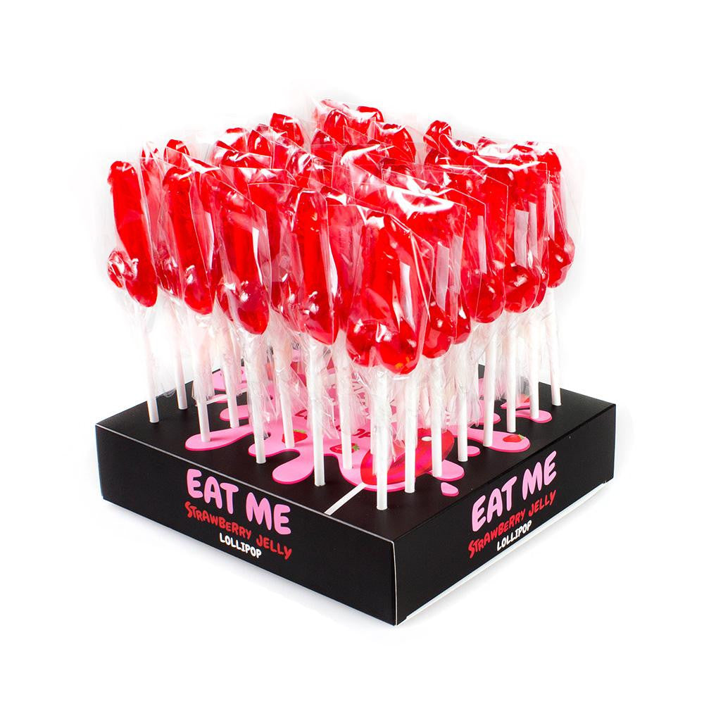 Présentoir de 40 sucettes pénis saveur fraise Secret Play