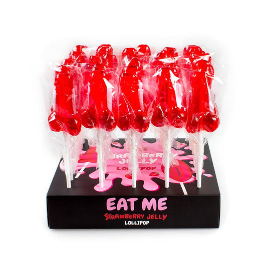 Présentoir de 40 sucettes pénis saveur fraise Secret Play