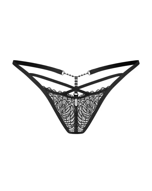 String sexy Iliosa noir en dentelle, élégance et sensualité, parfait pour sublimer votre féminité.
