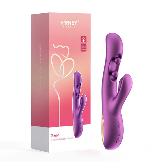 Gem vibromasseur rabbit avec capteurs de pression et application Violet · Honey Play Box