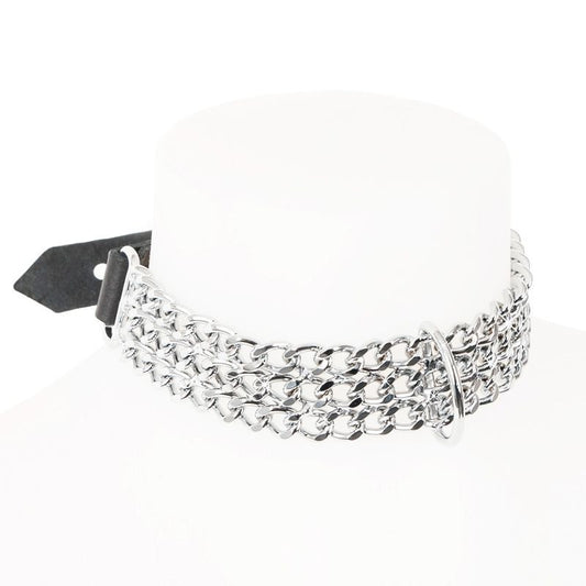 Collier Chaines cuir noir · The Sinners