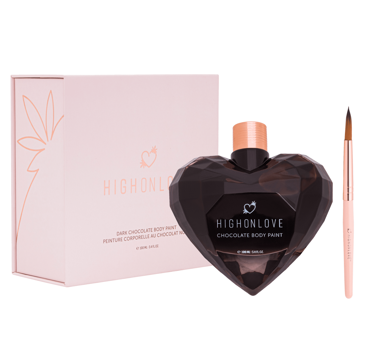 Peinture corporelle végétalienne au chocolat noir 100 ml · High On Love