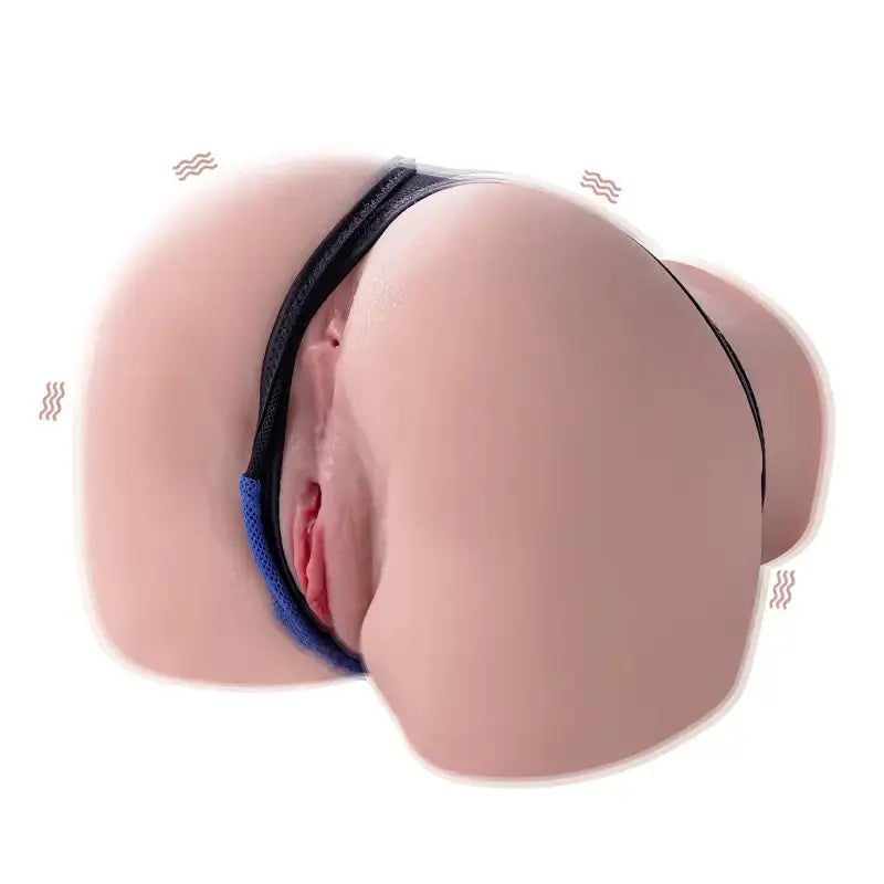Masturbateur fessier réaliste pour hommes avec canaux distincts anal et vaginal, design moderne et discret.