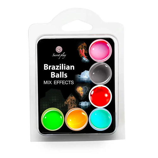 Kit de 6 Brazilian Balls avec effets variés, emballage créatif pour le plaisir sensual.