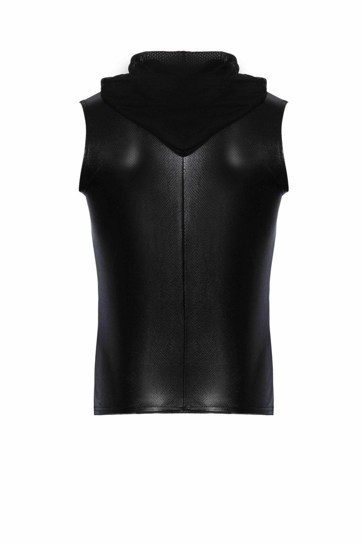 Top zippé sans manches à capuche transparente, aspect serpent · Noir Handmade · vue 5