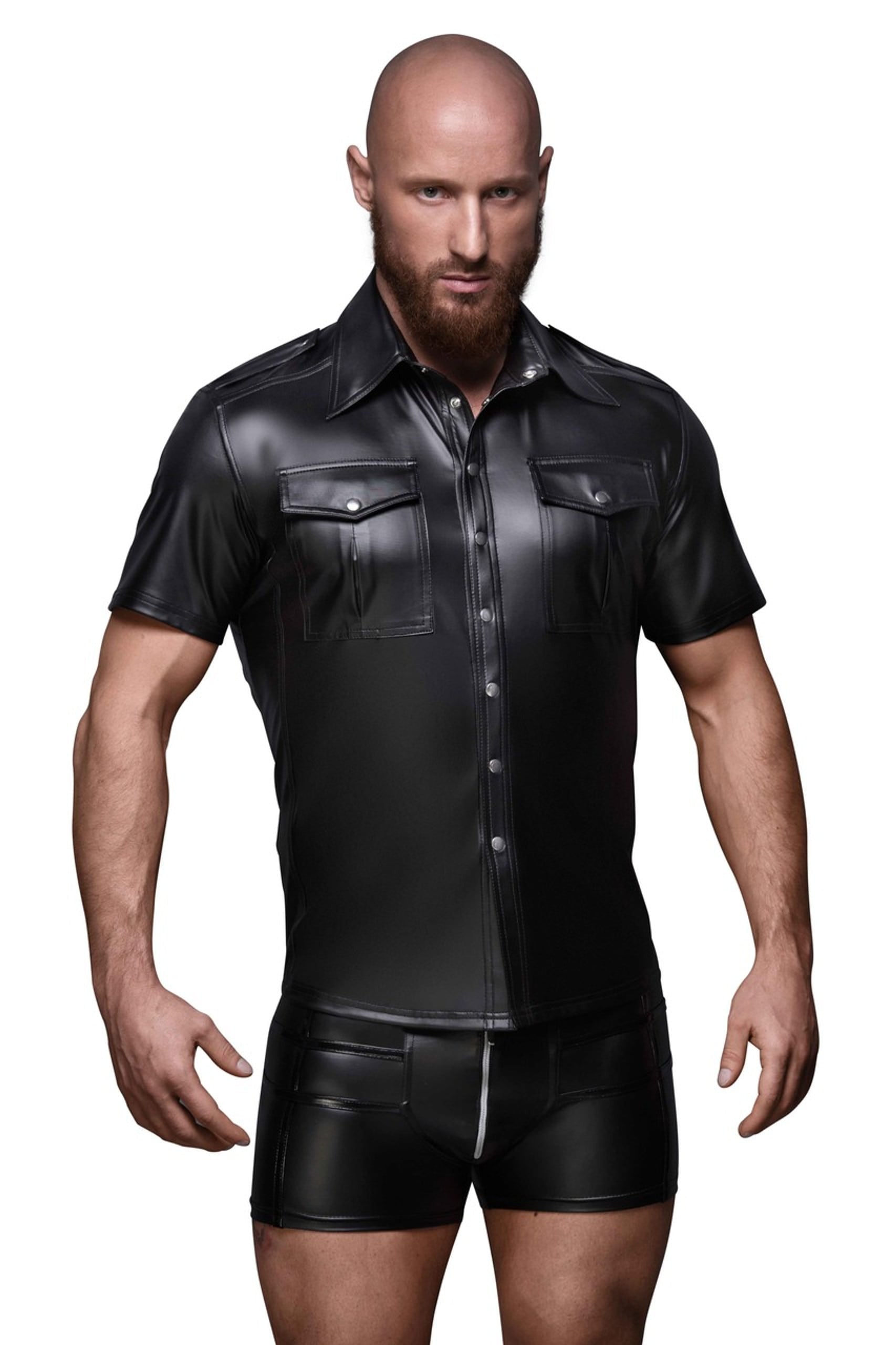 Chemise homme avec poches avant · Noir Handmade