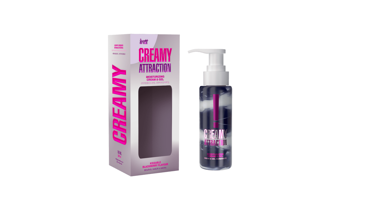 Creamy attraction Crème et gel de massage embrassable à la mûre · INTT Cosmétiques