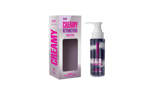 Creamy attraction Crème et gel de massage embrassable à la mûre · INTT Cosmétiques