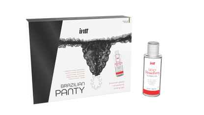 Black brazilian panty String et lubrifiant · INTT Cosmétiques