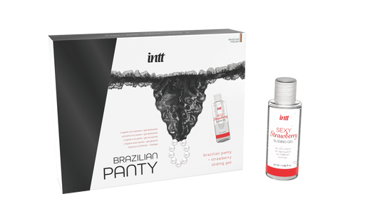Black brazilian panty String et lubrifiant · INTT Cosmétiques