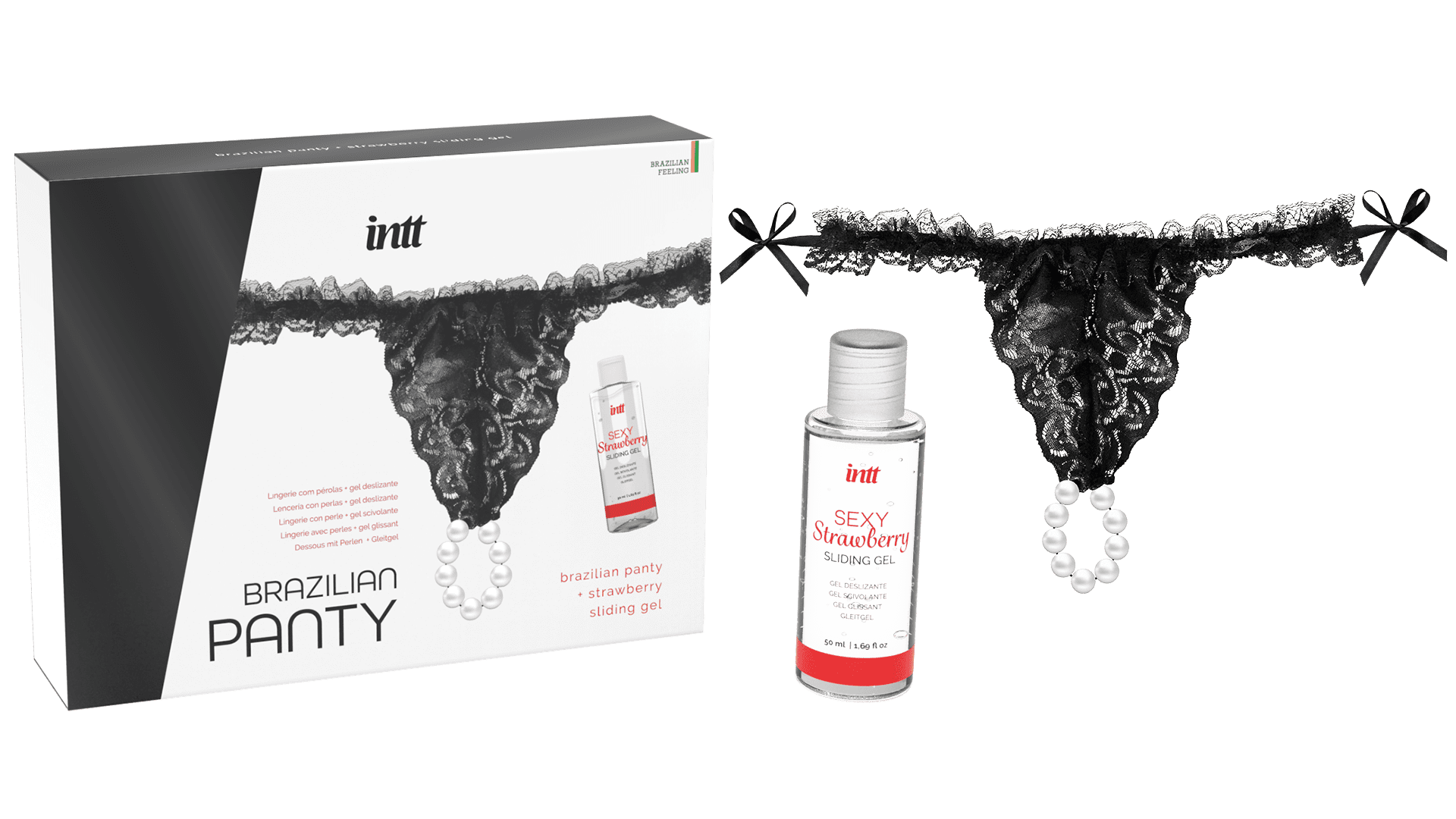 Black brazilian panty String et lubrifiant · INTT Cosmétiques · vue 3