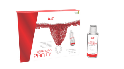 Red brazilian panty String et lubrifiant · INTT Cosmétiques
