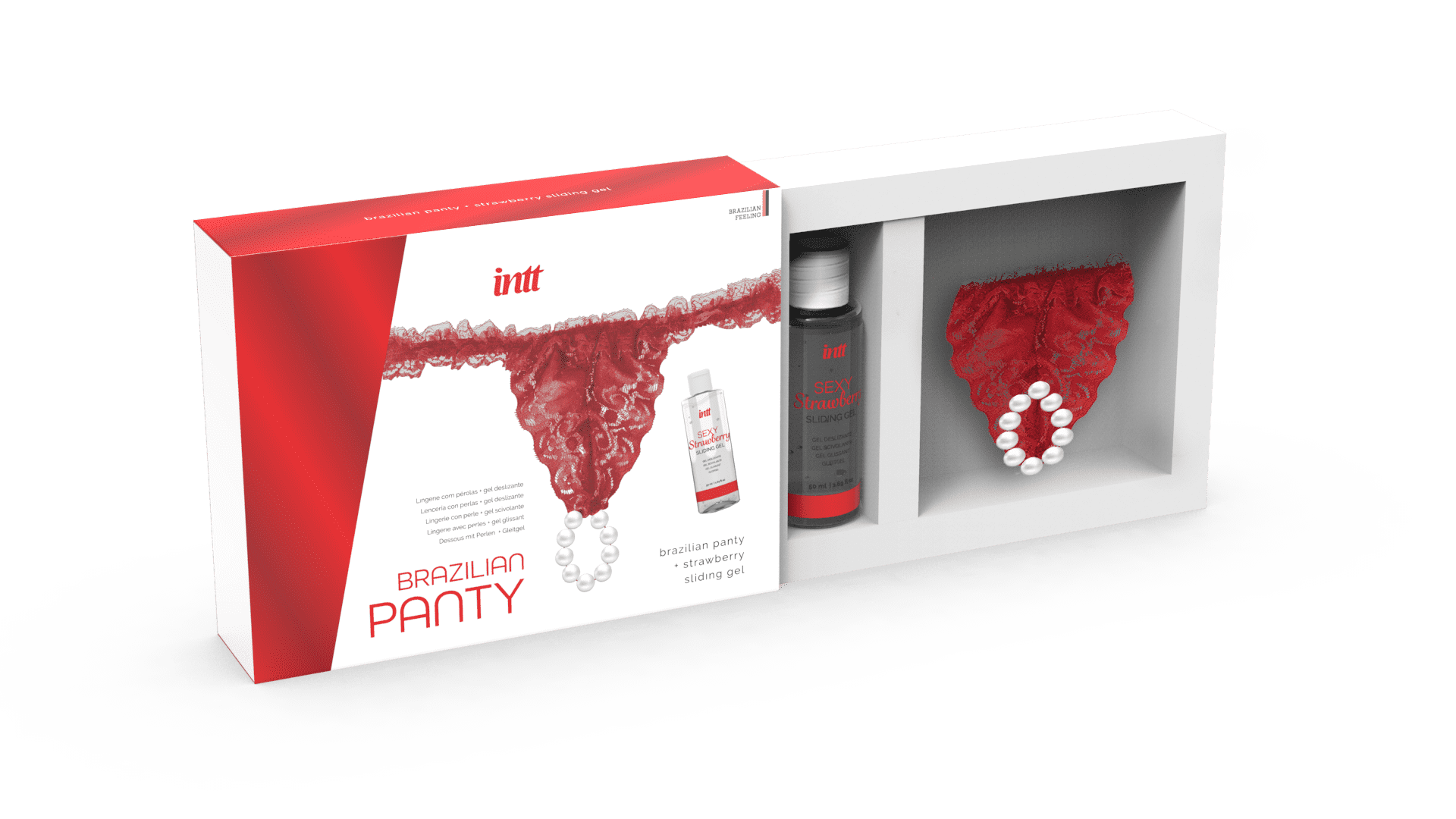 Red brazilian panty String et lubrifiant · INTT Cosmétiques · vue 2