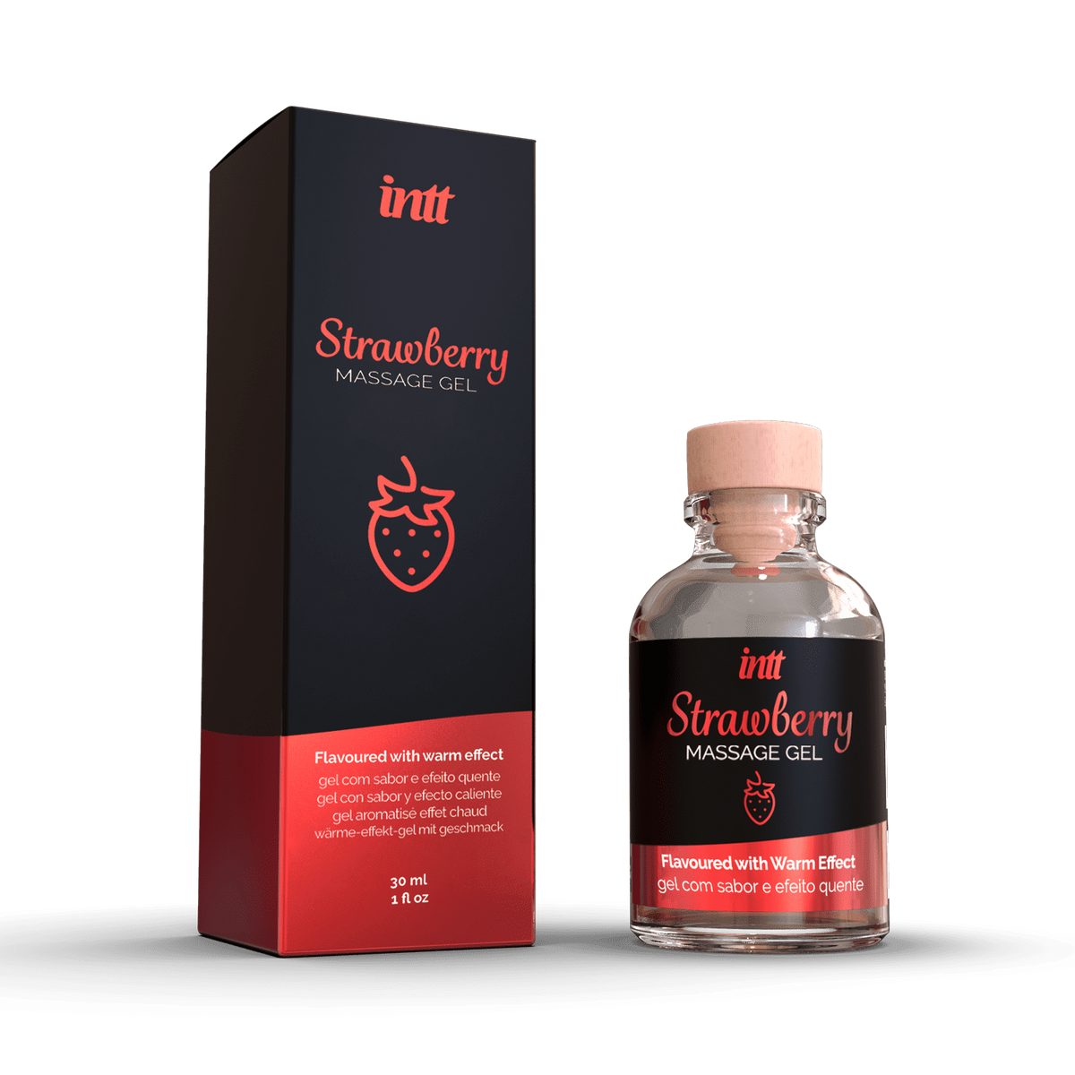 Massage gel fraise Gel embrassable · INTT Cosmétiques