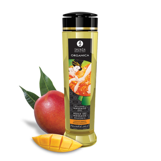 Huile de massage organique Mangue 240 ml · Shunga