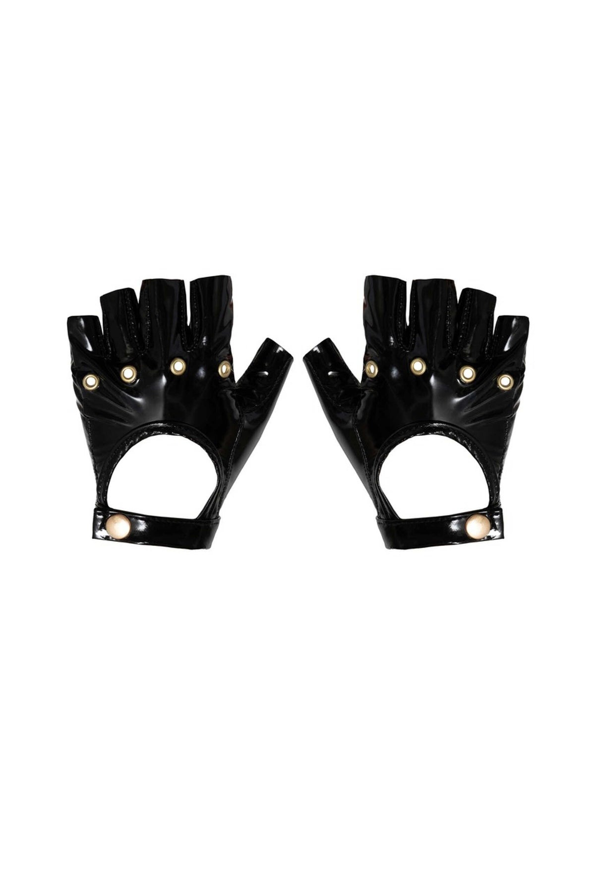 Gants sans doigts en PVC · Noir Handmade · vue 2
