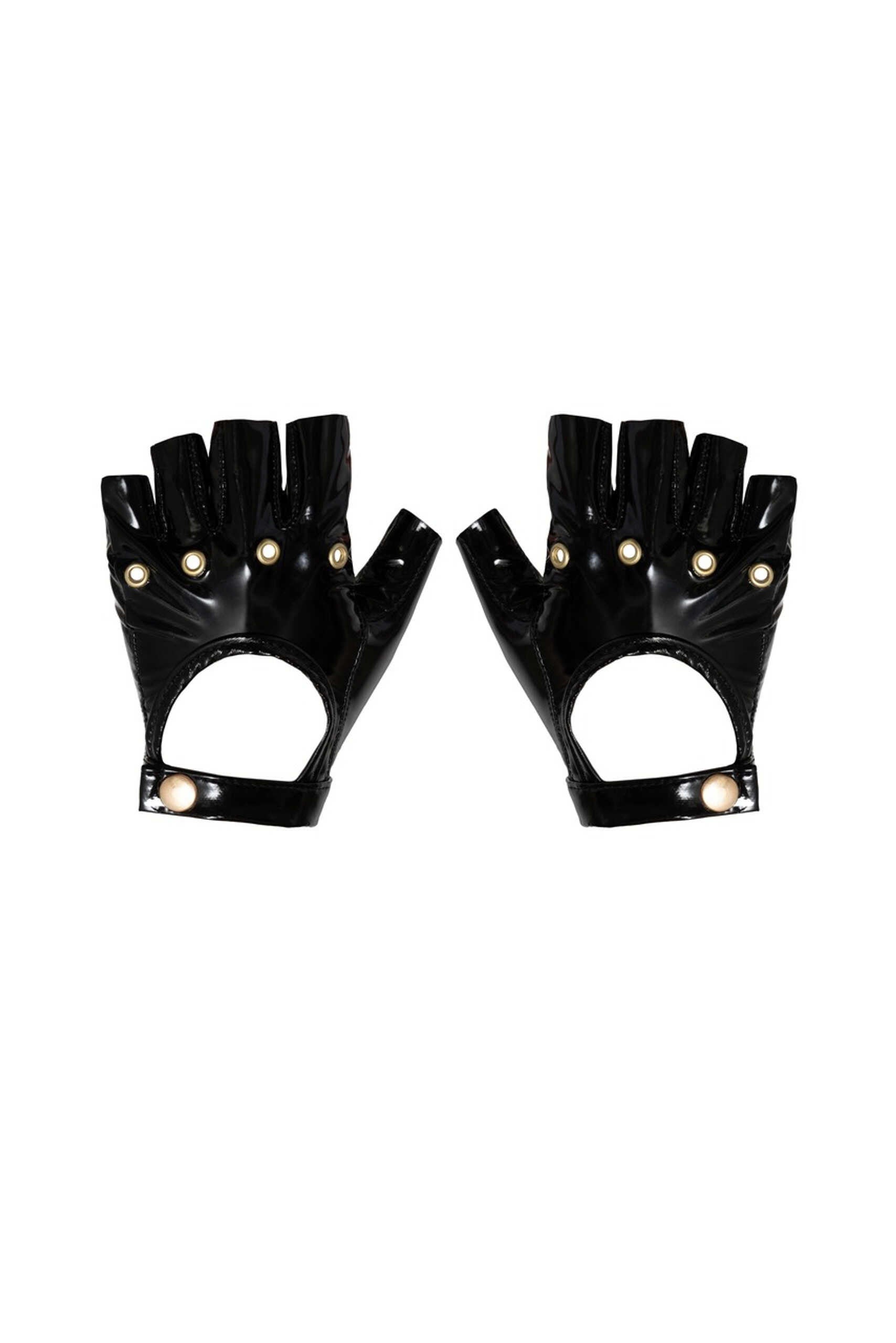 Gants sans doigts en PVC · Noir Handmade · vue 2