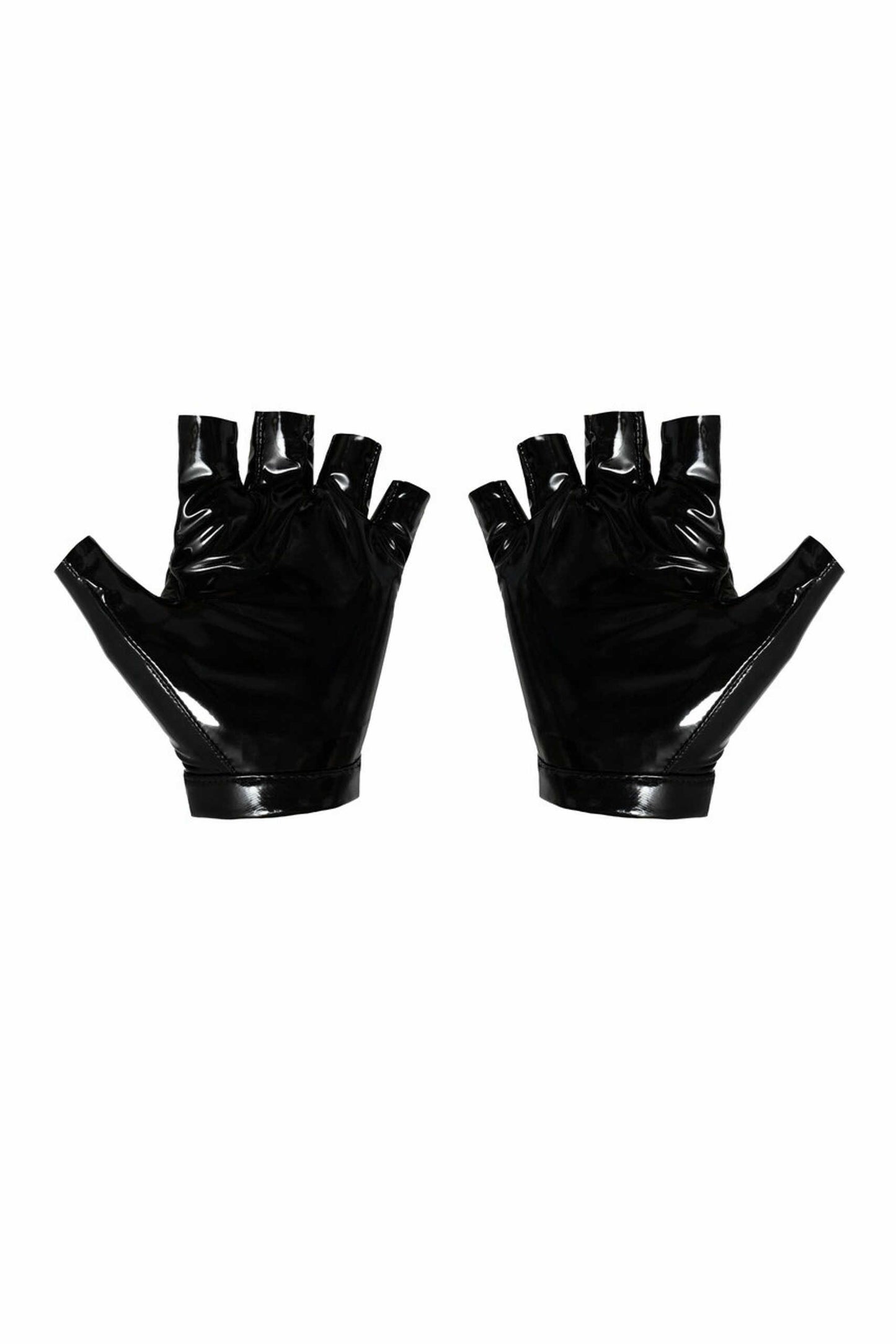 Gants sans doigts en PVC · Noir Handmade · vue 3