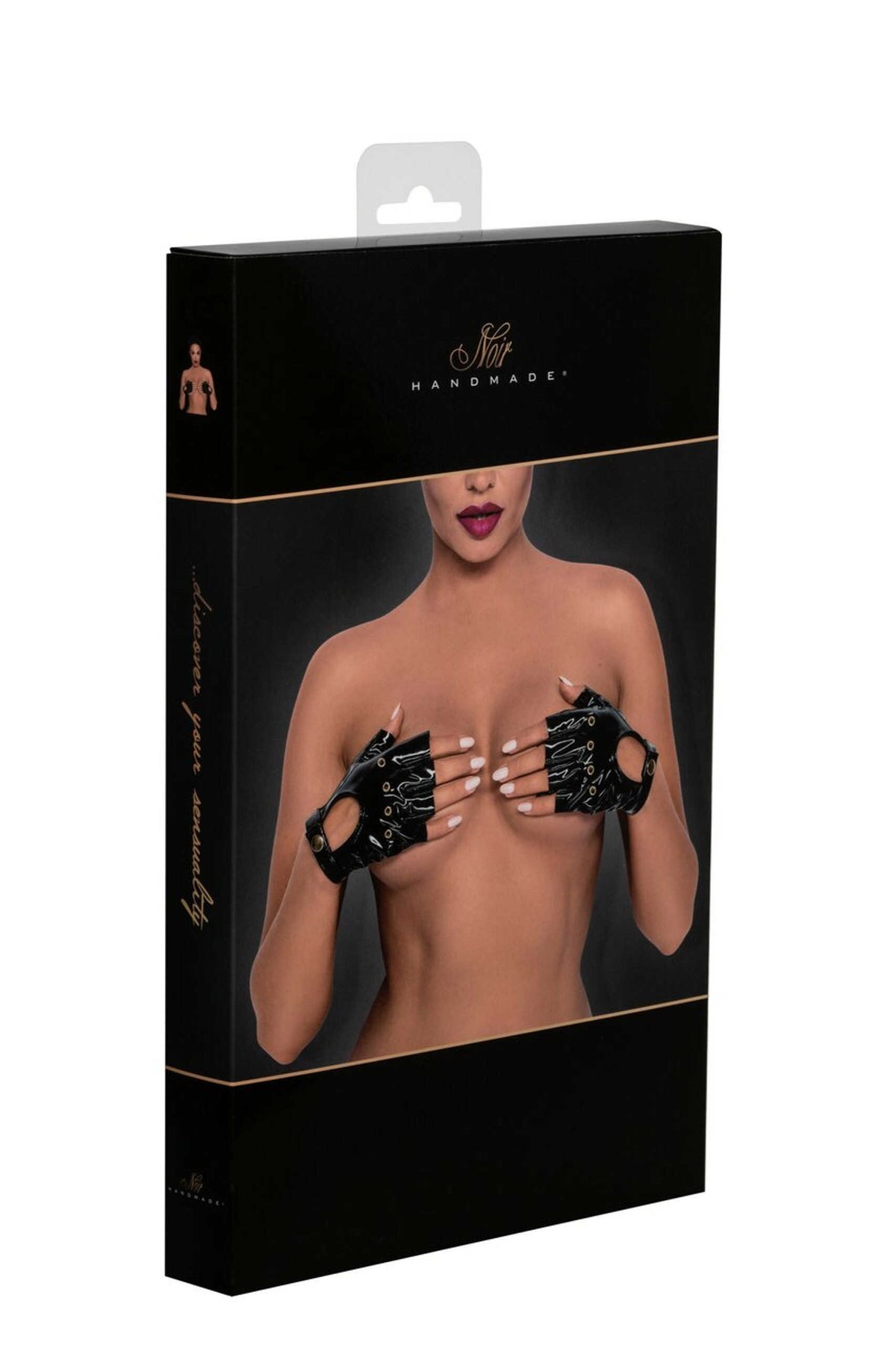 Gants sans doigts en PVC · Noir Handmade · vue 4
