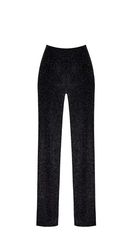 Pantalon transparent en tulle à fils d’argent Onyx Noir Handmade