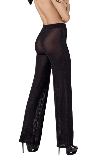 Pantalon transparent en tulle à fils d’argent Onyx Noir Handmade