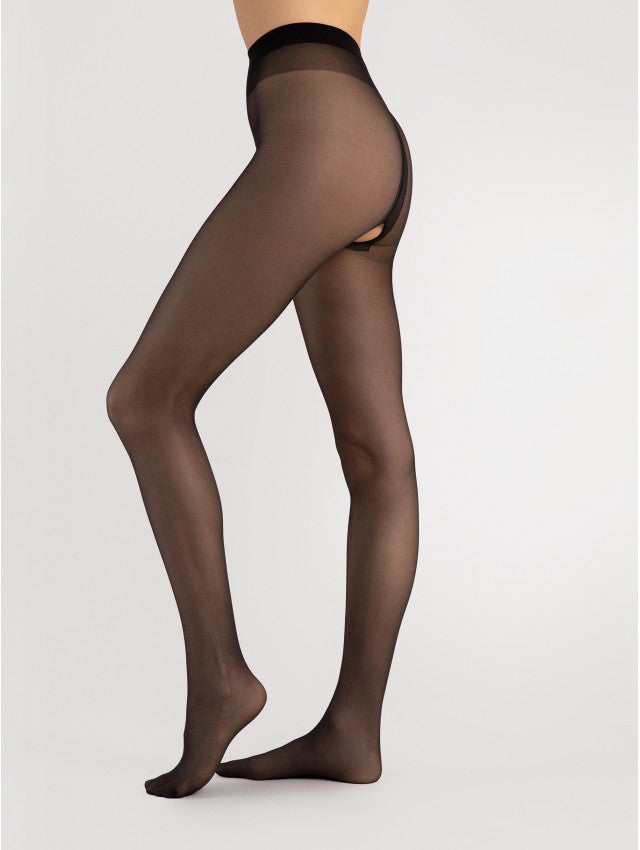 Ouvert Collants 20 DEN Noir · Fiore · vue 3