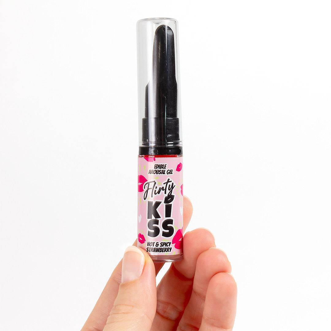 Duo de gels pour sexe oral fraise et menthe Flirty Kiss Secret Play