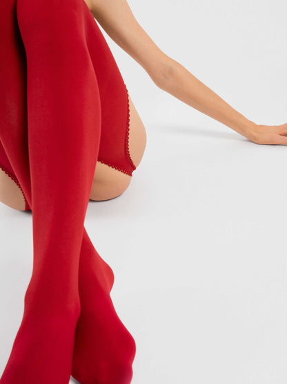 Diavola Bas jarretelles 60 DEN Rouge · Fiore · vue 2