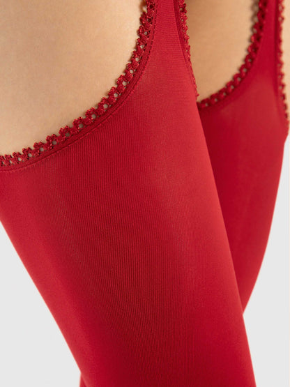 Diavola Bas jarretelles 60 DEN Rouge · Fiore · vue 3