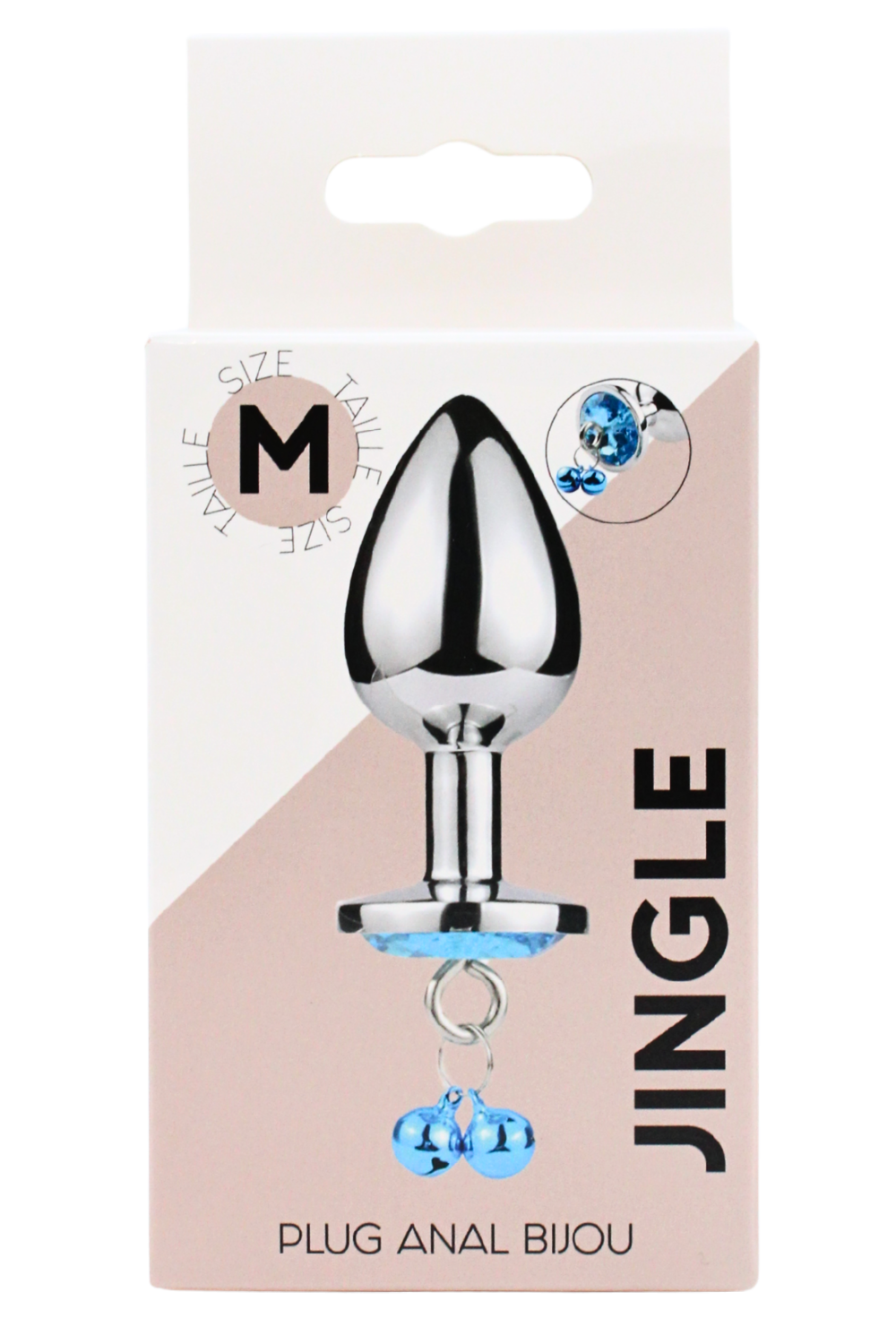 Plug anal bijou aluminium à clochettes Jingle bleu Cœur Ardent