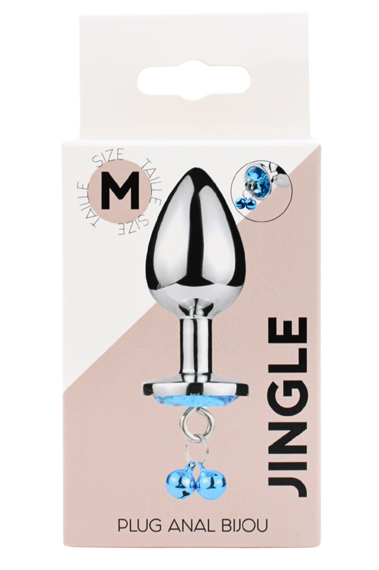 Plug anal bijou aluminium à clochettes Jingle bleu Cœur Ardent