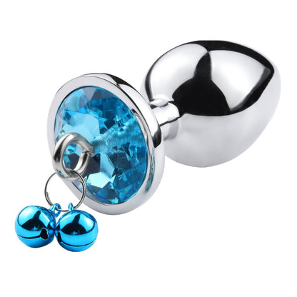 Plug anal bijou aluminium à clochettes Jingle bleu Cœur Ardent