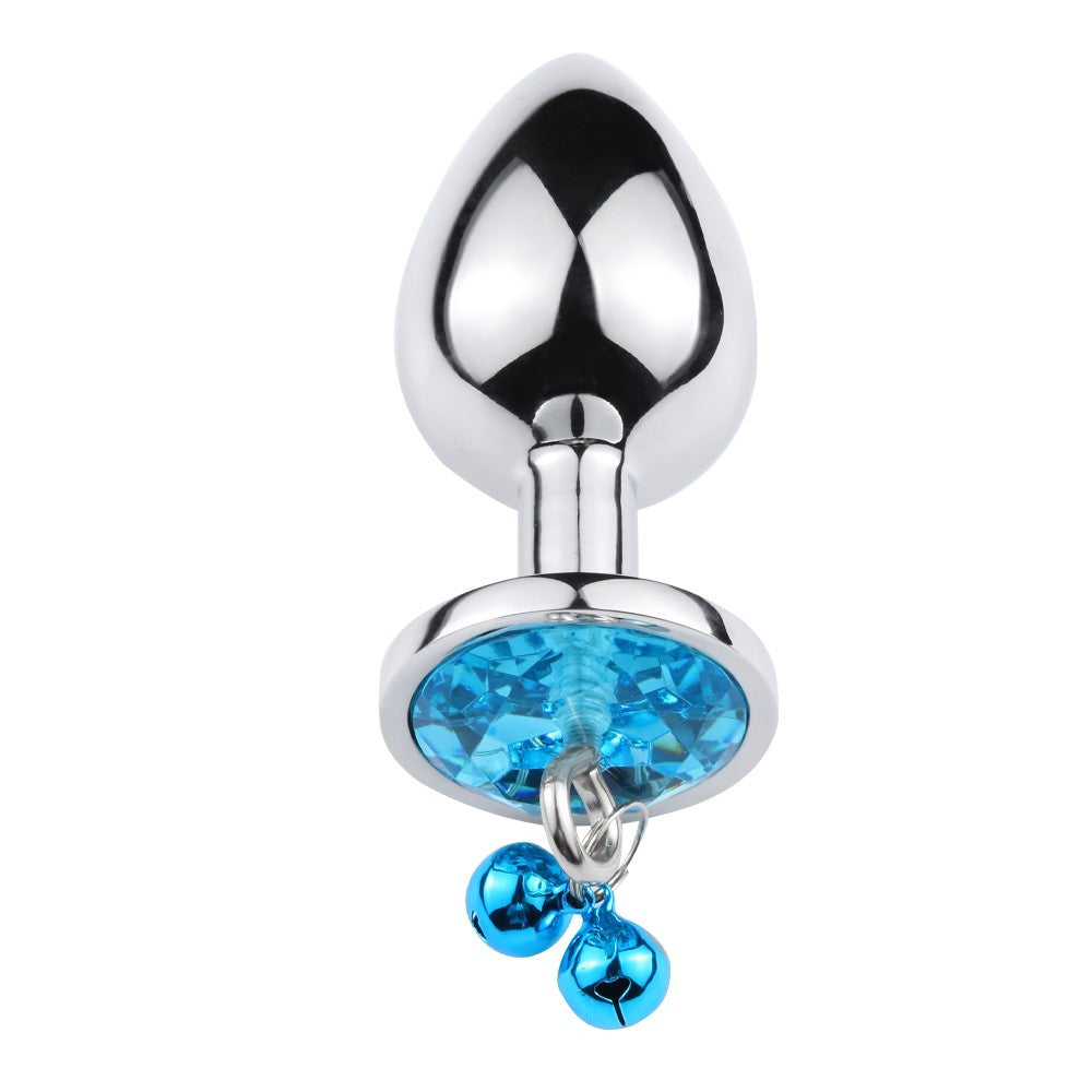 Plug anal bijou aluminium à clochettes Jingle bleu Cœur Ardent