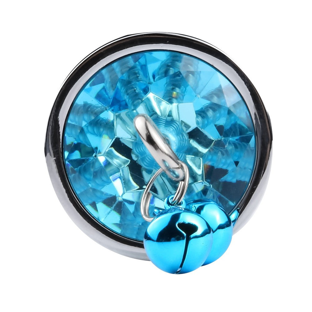 Plug anal bijou aluminium à clochettes Jingle bleu Cœur Ardent