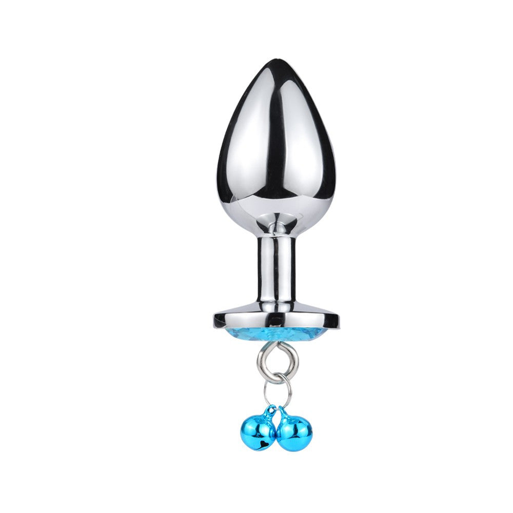 Plug anal bijou aluminium à clochettes Jingle bleu Cœur Ardent